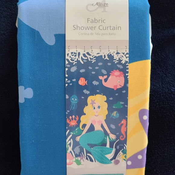 ALLURE Fabric Shower Curtain - Mermaid Under The Sea Theme - Picture 1 of 6